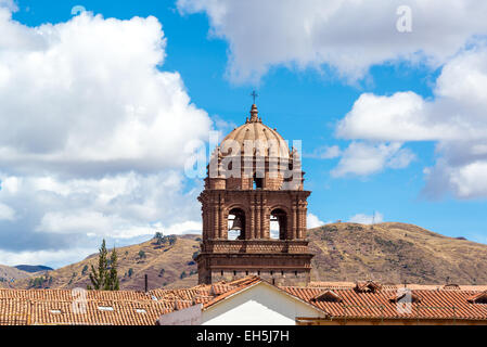 View of the tower of Santo Domingo church in Cuzco, Peru Stock Photo