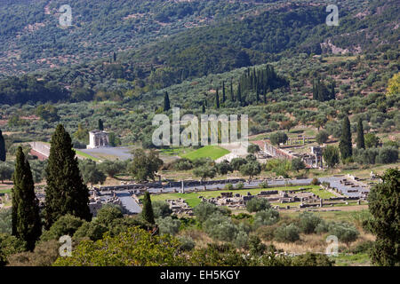 Site of Ancient Messene or Messini, seen from the modern village of Mavrommati, The Pelonnese, Greece Stock Photo