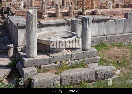 Arsinoe Fountain House in Ancient Messene (Messini), The Pelonnese, Greece Stock Photo