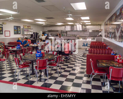 Cafe at Rick Treworgy's Muscle Car City auto museum in Punta Gorda Florida Stock Photo