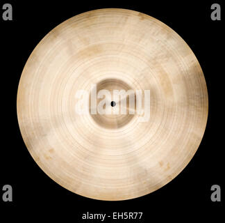 Isolated single cymbal on black Stock Photo