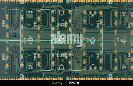 Green of electronic circuit board for the technology background. Stock Photo