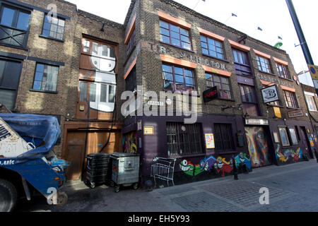 Street Art by Stik, Rivington Street , Shoreditch, London, England, UK. Stock Photo