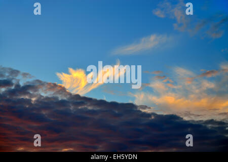 Black storm cloud on the blue sky Stock Photo