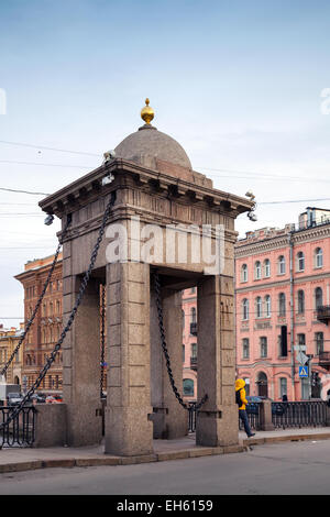 Lomonosov Bridge across Fontanka river, Saint-Petersburg, Russia Stock Photo