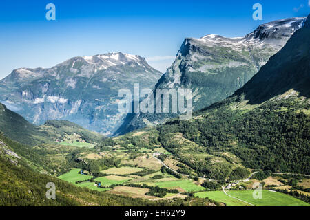 Mountain scenery in Jotunheimen National Park in Norway Stock Photo