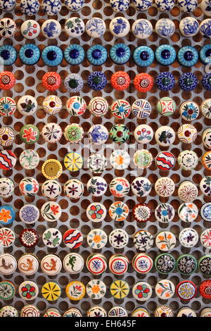Colorful ceramic caps for sale Stock Photo