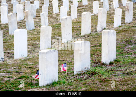 Military cemetery tomb stones in rows Stock Photo