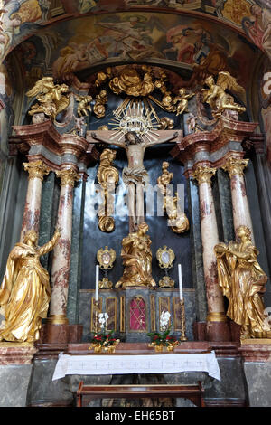 Altar of the Holy Cross, Barmherzigenkirche church in Graz, Styria, Austria on January 10, 2015.