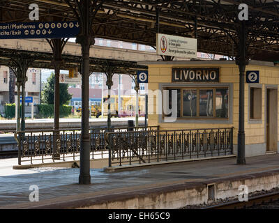 Livorno, Italy railroad train station Stock Photo