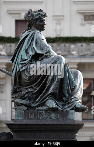 Archduke Johann Fountain, allegorical representation of the river Drau, Hauptplatz square, Graz, Styria, Austria Stock Photo