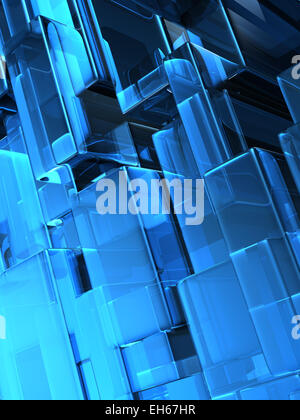 abstract background composed by glass cubes. digitally generated image Stock Photo