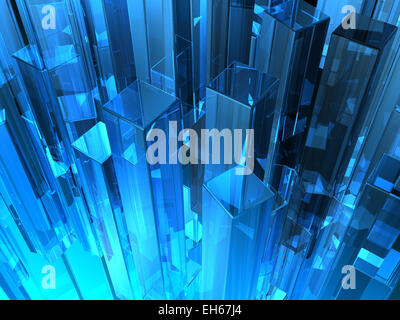 abstract background composed by glass cubes. digitally generated image Stock Photo