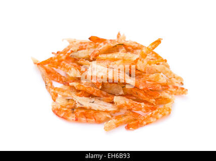 dry shrimp on  white background Stock Photo