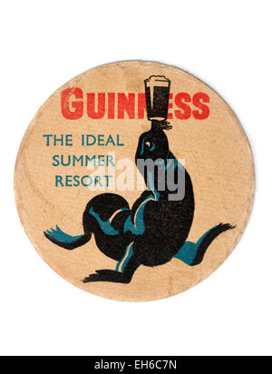 Vintage Beermat Advertising Guinness Stock Photo