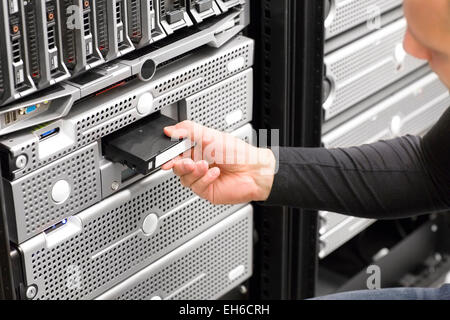 It consultant work with backup in datacenter Stock Photo