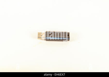 USB memory stick, isolated on white background Stock Photo
