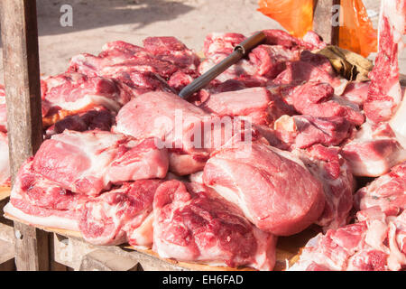 A lot of different meat, at a market in Phu Quoc, Vietnam Stock Photo