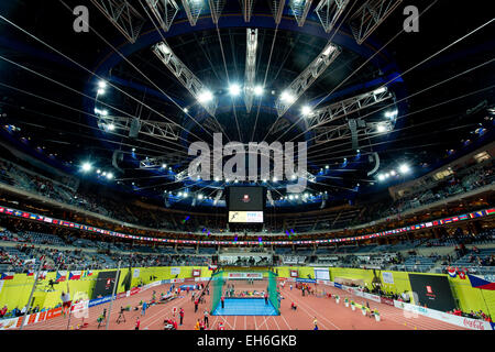 Prague, Czech Republic. 08th Mar, 2015. Prague, Czech Republic. 07th Mar, 2015. dpatopbilder A general view of the O2-Arena during the IAAF European Athletics Indoor Championships 2015 at the O2-Arena in Prague, Czech Republic, March 07, 2015. Credit:  dpa picture alliance/Alamy Live News Stock Photo