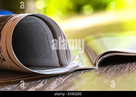 Newspapers on the table Stock Photo