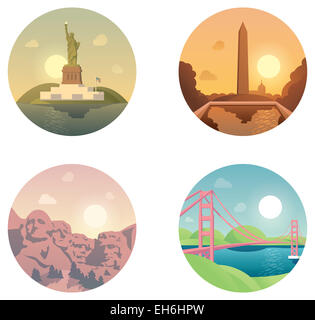 Icons set  landmarks and cultures Stock Photo