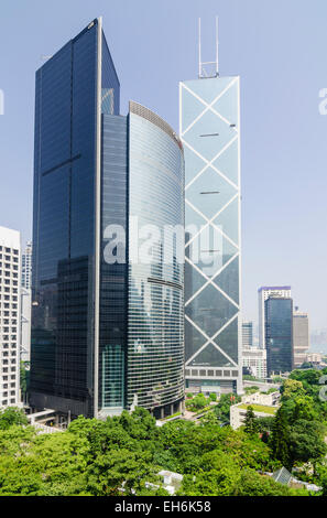 Bank of China Tower and Citibank Plaza buildings, Central, Hong Kong Island, Hong Kong Stock Photo