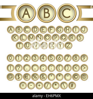 Typewriter buttons alphabet Stock Photo
