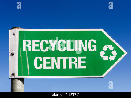 Sign for a recycling centre Stock Photo