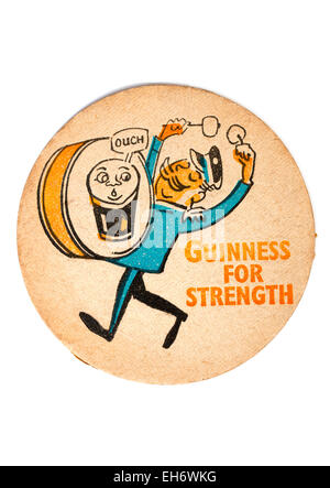 Vintage British Beermat Advertising Guinness For Strength Stock Photo