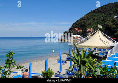 A view on the beach of Capo Noli, Italy Stock Photo