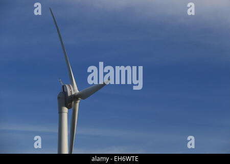 Three bladed wind turbine in south Wales Stock Photo