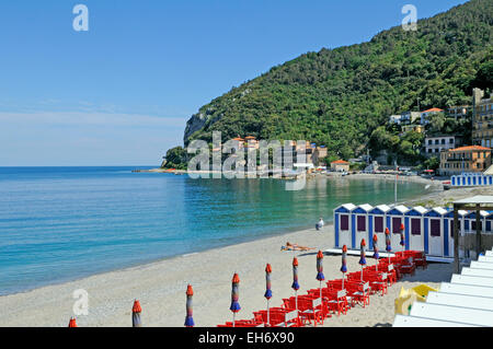 A view on the beach of Capo Noli, Italy Stock Photo