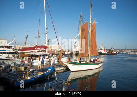 Evening cruises departing the Waterfront in Cape Town South Africa Stock Photo