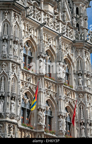 The incredibly detailed Stadhuis (town hall) in Leuven, Flemish Brabant, Belgium. Stock Photo