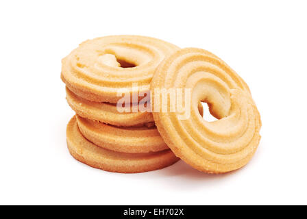 butter biscuits on white background Stock Photo