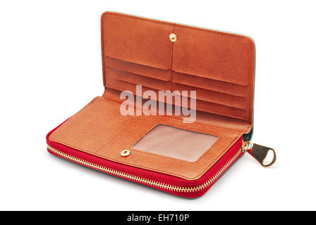 ladies leather wallet on white Stock Photo