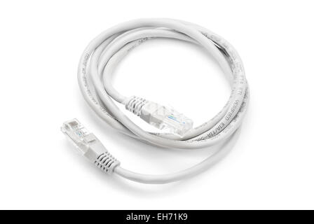 optic fiber cable on white Stock Photo
