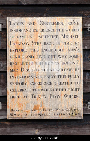 The Faraday Effect, one of London's smallest museums, Trinity Buoy Wharf, London, England, UK. Stock Photo