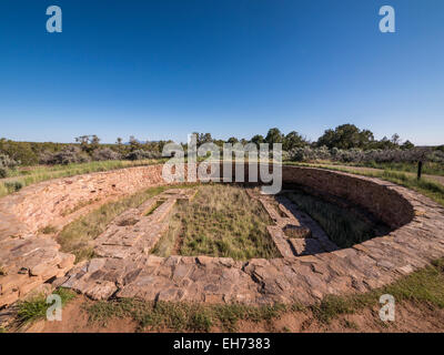 Great Kiva, Lowry Pueblo, Canyons of the Ancients National Monument, Colorado. Stock Photo