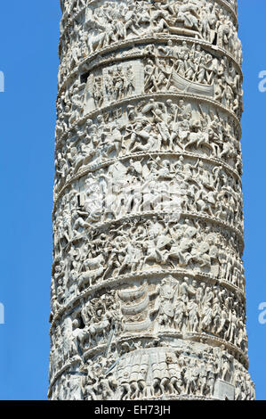 Stone Column Rome Stone carvings of Roman battles on Marcus Aurelius Column, Rome, Italy ...