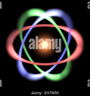 Atomic structure. Conceptual computer artwork representing the ...