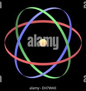 Atomic structure. Conceptual computer artwork representing the ...