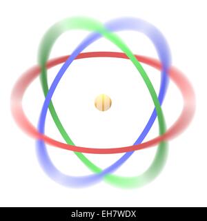Atomic structure. Conceptual computer artwork representing the ...
