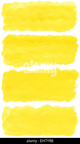 Set of watercolor paint brush strokes are isolated on a white background. Stock Photo