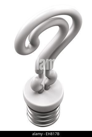 Query mark light bulb isolated over black background Stock Photo - Alamy