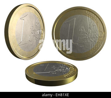 One EURO coin on white background Stock Photo