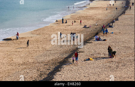 Holidaymakers on Porthminster Beach St Ives Cornwall England Europe Stock Photo