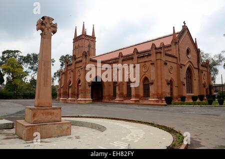 Saint John's Cathedral Anglican church Peshawar Pakistan located in the Cantonment area of the city. Stock Photo