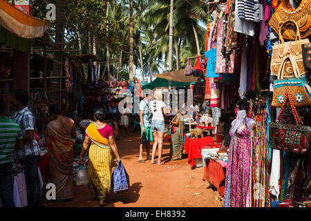 Wednesday Flea Market in Anjuna, Goa, India, Asia Stock Photo