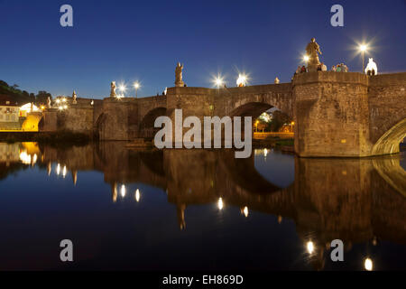 Old Bridge over Main River (Alte Mainbrucke), Wurzburg, Franconia, Bavaria, Germany, Euruope Stock Photo